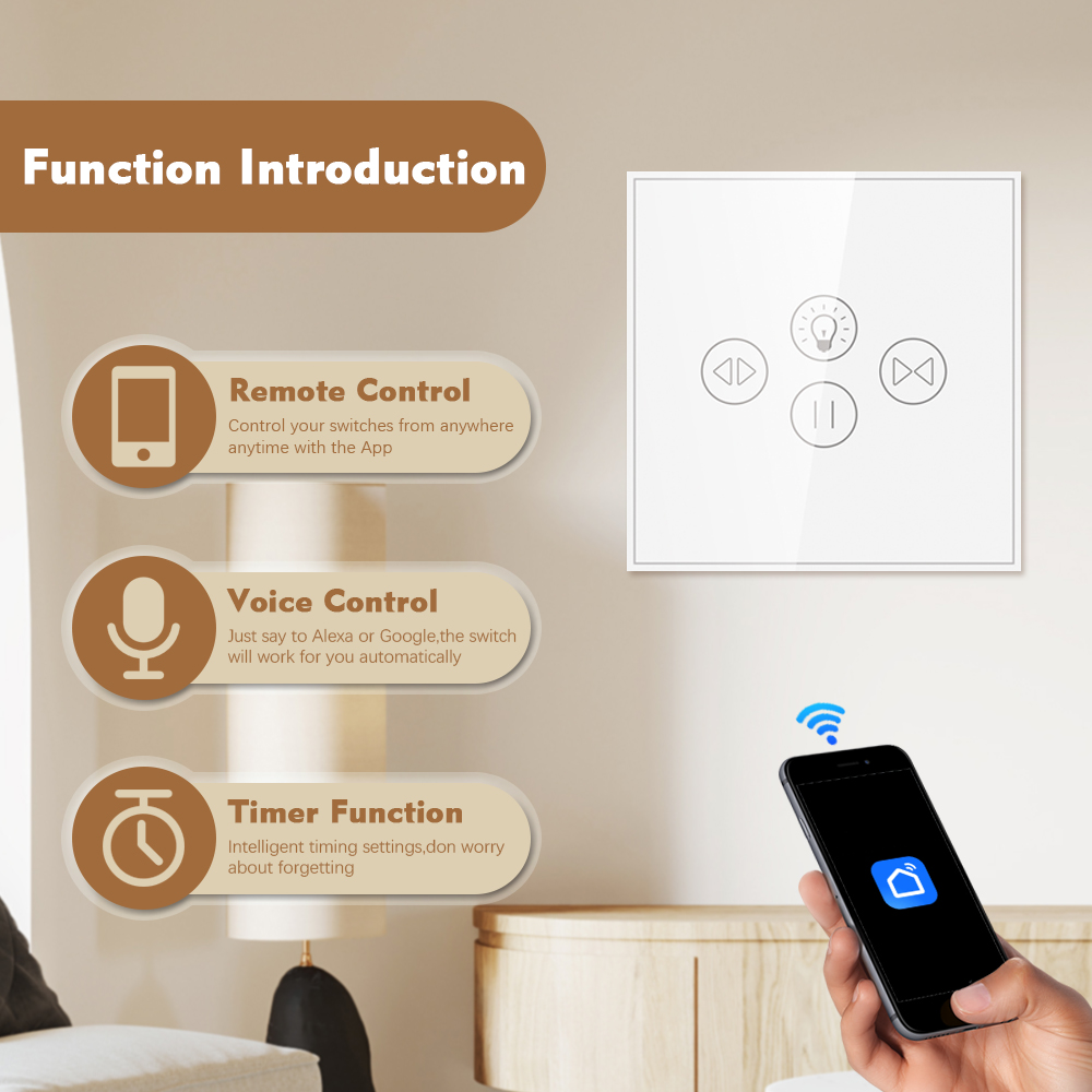 WiFi Smart Curtain Light Switch-EU